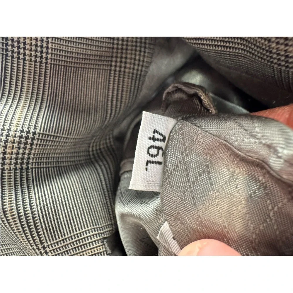 Hart Schaffner Marx Viracle Blazer Grey Glen Plaid Sport Coat 46LMen Suit Jacket